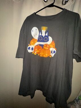 Hot topic Cat Pumpkin Candle T-Shirt By Taylor Ross1 Halloween men’s size XXL